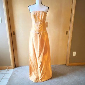 NWT Sz 10 Coli Couture Orange Dupioni Silk Formal